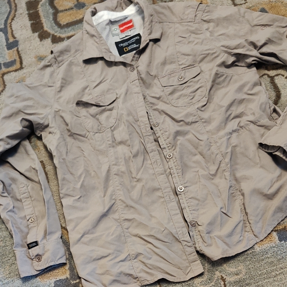 Craghoppers Women's Button-Down Long Sleeve Shirt Jacket in Taupe